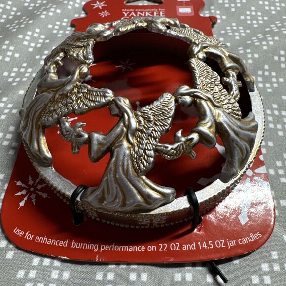 New Yankee Candle Angels and Doves Gold and Silver Illuma Lid Jar Topper - Picture 2 of 7